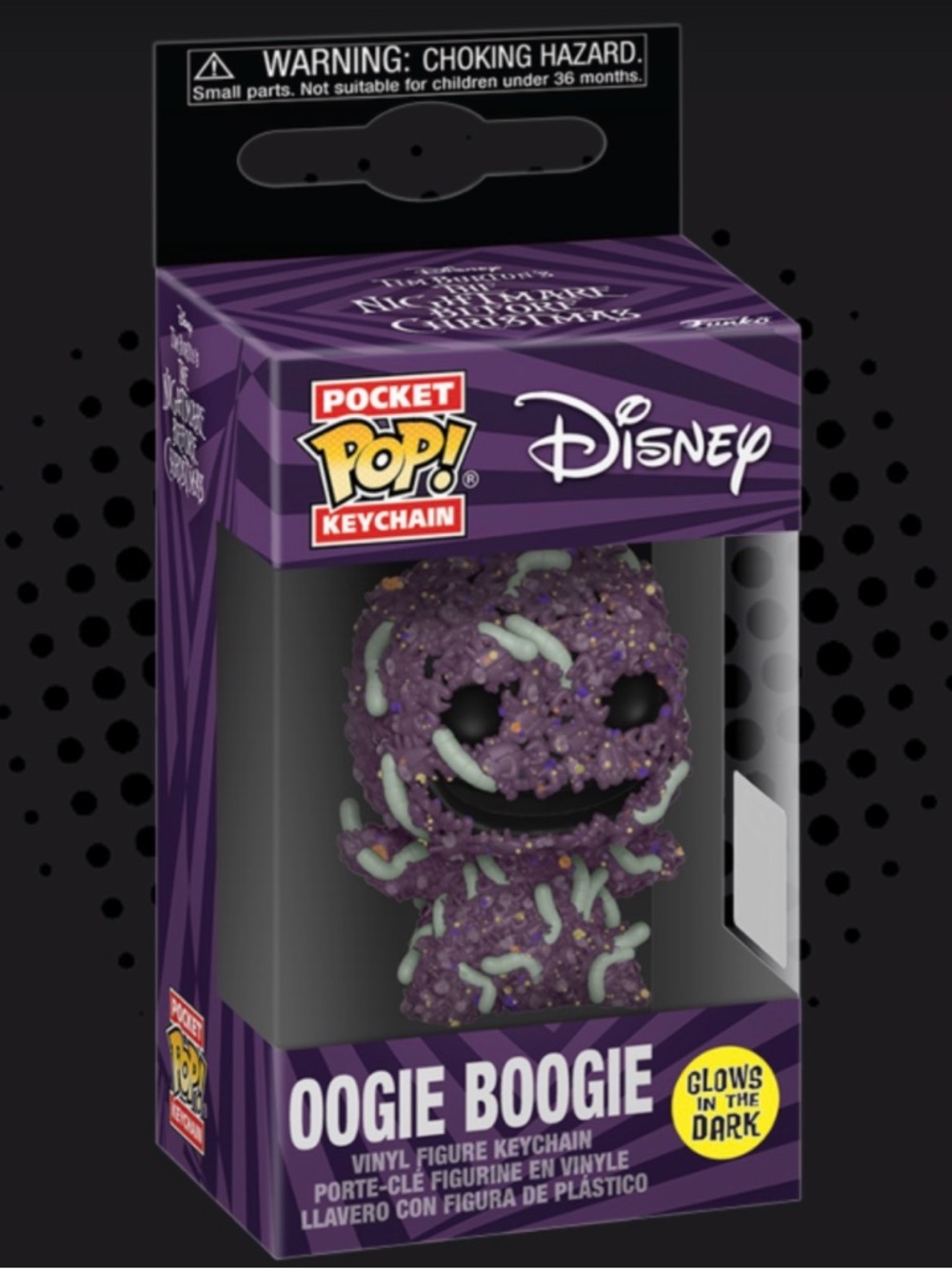 NWT Funko Disney Oogie Boogie Pocket Pop! Keychain Purple with Glow Green Bugs - Picture 2 of 10